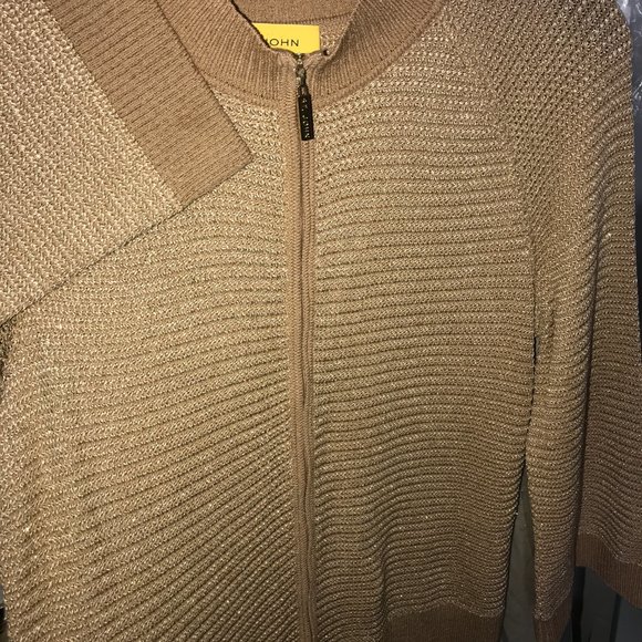 St. John Knit jacket cardigan Golden thread - Picture 5 of 16